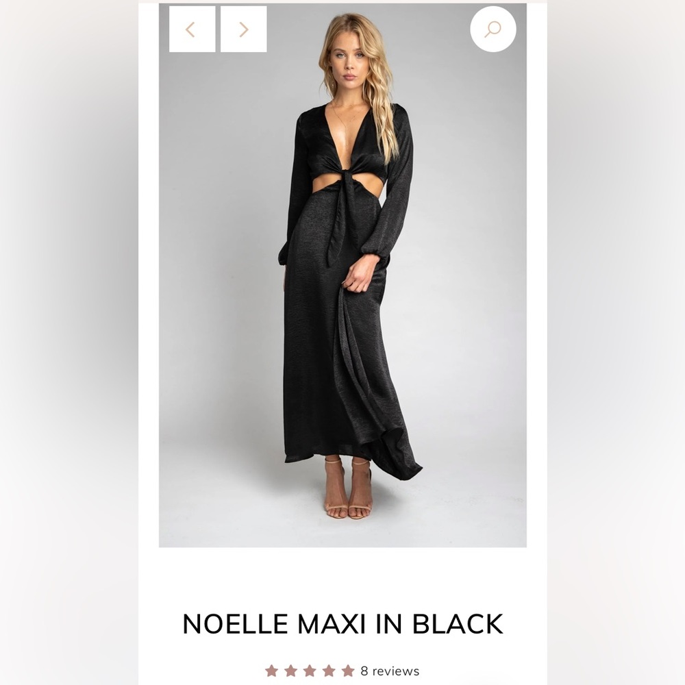 NEVER WORN SHOP RESA BLACK NOELLE MAXI Size SMALL.adjustable front/back ties